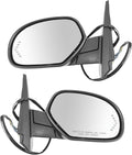 TRQ 2 Piece Driver and Passenger Side Mirror Assembly Set Power Fold Electric Adjustment Heated Memory Textured Compatible wi