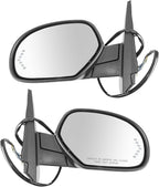 TRQ 2 Piece Driver and Passenger Side Mirror Assembly Set Power Fold Electric Adjustment Heated Memory Textured Compatible wi