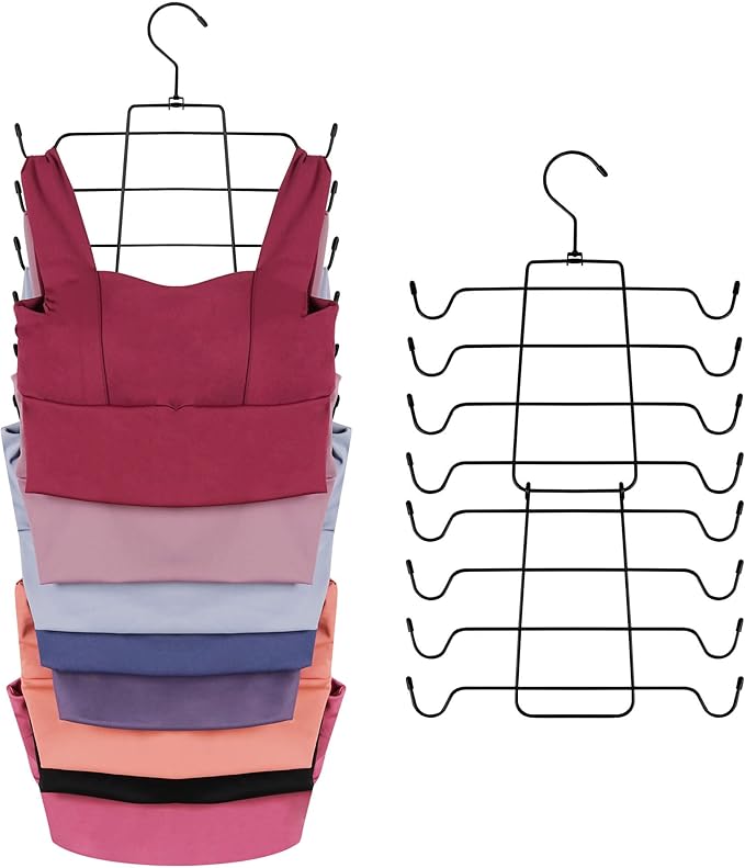ZEDODIER 3 Pack Tank Top Hanger Space Saving, Bra Hangers for Closet Organizer, Hanging Bra Organizer Tank Tops Holder with 2