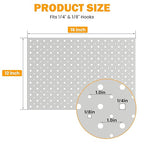 Pegboard Smith Metal Pegboard Panels, 16" x 12" Heavy-Duty Steel Wall Peg Boards for Garage Tool Storage, Pegboard Organizer 