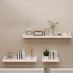 Radiator Cover Shelf, 23.6 in Long White Floating Shelves Wood Shelving Wall Mounted for Living Room Bedroom Kitchen Bathroom
