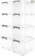 Citylife 58.1 QT Plastic Storage Bins with Latching Lids Stackable Storage Containers for Organizing Large Clear Storage Box 