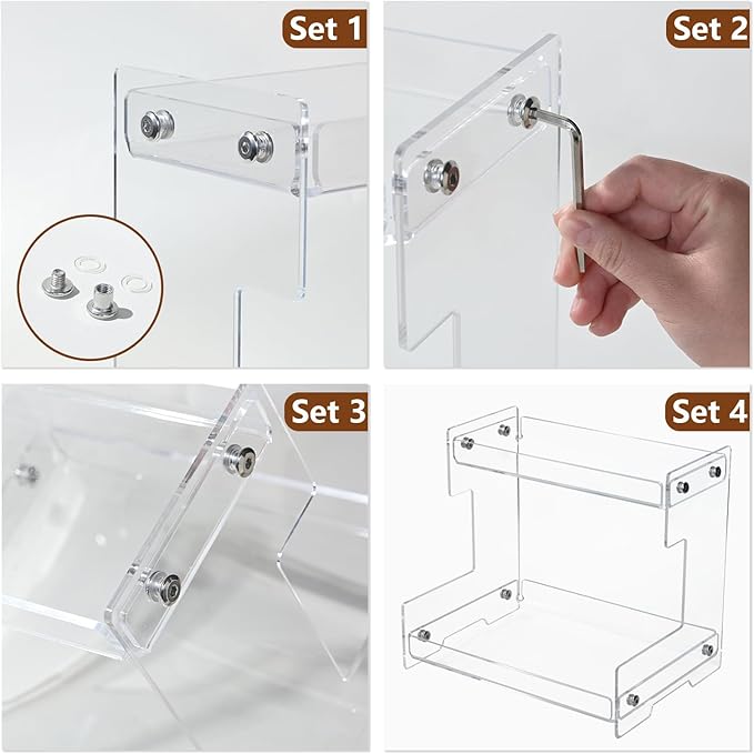 Bathroom Counter Organizer Countertop 2 Tier Storage Acrylic Corner Makeup Organizer for Perfume Stand, Vanity Holder, Dresse