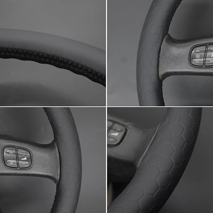 MEWANT Steering Wheel Cover for Chevy Silverado 1500/2500 / 3500 2003-2006 / Silverado 1500 2500HD 3500 Classic/Trailblazer Hand-Stitched Microfiber Leather Steering Wheel Wrap