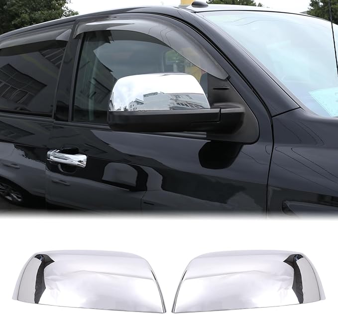 Car Door Rear View Mirror Cover Trim Compatible with Toyota Tundra 2007-2021 Sequoia 2008-2020 Exterior Rearview Mirror Housing Cap Protector Accessories, Only Fit Without Turn Signal Lights Version