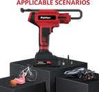 Tire Inflator 20V Cordless Mini Air Compressor DC 12V Portable Handheld Car Drill Air Pump 150PSI with Rechargeable Battery, Auto Shut Off, LED, Digital Pressure Gauge for Cars Bikes (Red)
