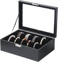 Bracelet Holder Organizer Box, Jewelry Storage Case with 2 Rods, Bangle Watch Display Tray for Women Girls (Black)