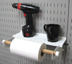 Wall Control Pegboard Organizer 4 ft. Metal Pegboard Standard Tool Storage Kit & Pegboard Paper Towel Holder and Dowel Rod Pe