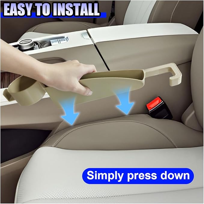 YoRise 2PCS Dual Slot Car Seat Gap Filler Organizer, Multifunctional Car Side Seat Gap Guard Spacer with Cup Holder, Universal Auto Storage Accessories for Preventing Items Falling Out (Beige)