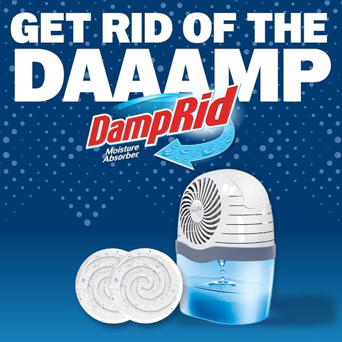 DampRid Reusable Moisture Absorber with 4 Drop-In Tablets, Fresh Scent, 15.8 oz., Attract and Trap Excess Moisture &