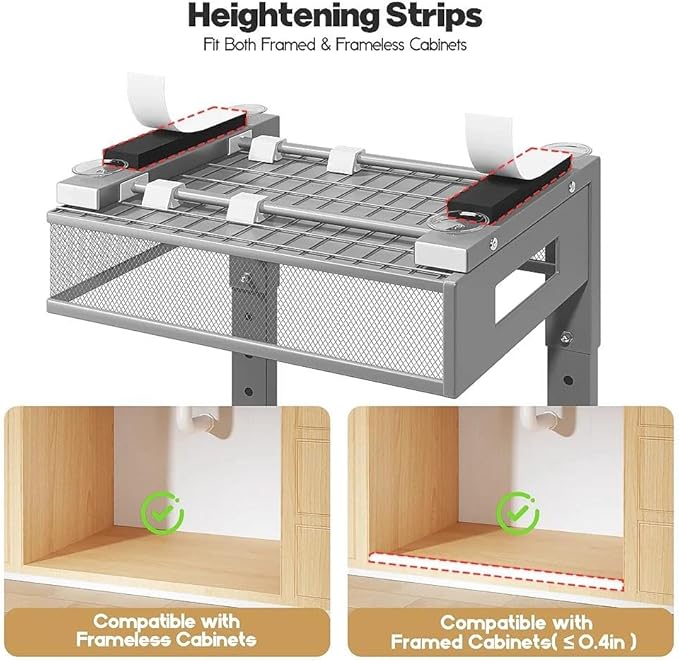 Under Sink Organizer,2-Tier Dual Pull Out Cabinet Organizer Drawers With Smooth Circular Rail,Large Capacity Metal Mesh Slidi