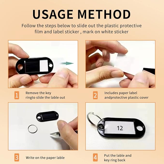 Sdstone Portable Zippered Key Organizer,Fireproof and Waterproof Key Binder with 24 Key Tags Key Case,Portable Manager, Landl