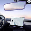 2PCS Protector Trim Frame Compatible with Tesla Model 3 Y 2020-2024 2025 2026 Screen Edge Frame Rearview Mirror Cover Interior Decorations Center Console Decor Highland Juniper Accessories (Purple)