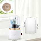 Toothbrush Holders for Bathrooms,Rotating 5-Slot with Cover and Draining Water,Kids Electric Toothbrush Holder and Toothpaste