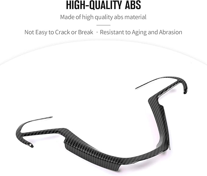 JeCar Steering Wheel Trim Cover Interior Decoration Trim Kit for 2014-2020 Jeep Grand Cherokee & Jeep Cherokee, Carbon Fiber Texture