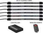 LEDGlow 6pc Flexible Million Color Multi-Color LED Interior Footwell Underdash Neon Lighting Kit for Cars & Trucks - 15 Solid Colors - 10 Unique Patterns - Music Mode - Includes Control Box & Remote