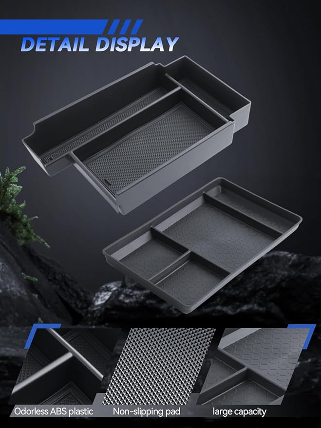 for Pathfinder Center Console Organizer Double-Layer 2022-2025 2026 Nissan Pathfinder(S/SV/SL/Rock Creek/Platinum) Accessories Armrest Box Organizer + Lower Console Organizer Tray Set 2-Pack
