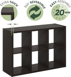 Furinno Cubicle Book Shelf, 6-Cube Bookshelf, Extra Thick Frame Horizontally & Vertically Reversible Bookcase with Open Back,