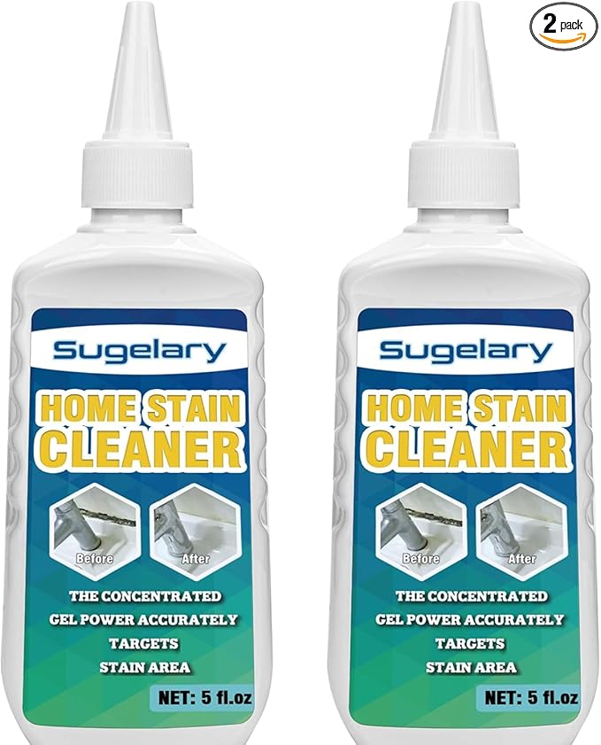 Sugelary Mold Stain Cleaner, 10 Fl oz All-Purpose Gel for Front Loader Seal, Household Cleaner Gel for Bathroom Grout, Sink, 