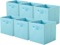ShellKingdom Foldable Fabric Storage Cubes And Cloth Organizer Drawer For Closet And Toys, 6 Pack (Light Blue)