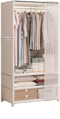 Portable Closet,Portable Closets for Hanging Clothes,Japanese Style Wardrobe with 1 Hanging Rods,2 Storage Shelves,27.5" L x 