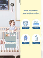 Hanging Diaper Organizer for Bassinet/Crib/Playpen/Playard – Hold 80+ Diapers - Changing Table Diaper Holder Attachment Acces