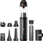 Car Vacuum Portable Cordless,18000Pa 4in1 Portable Handheld Cleaner Vacuum &Air Duster 2 Suction Modes Power Blowing&Inflatin