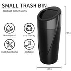 Car Trash Can with 90 Free Garbage Bags - Waterproof, Lid-Closed, Easy-to-Clean Cup Holder Trash Can, Ideal for Car Organization (Black & Pink Combo, 2-Pack, Perfect for Home, and Travel)