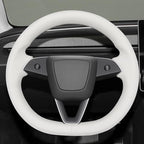 MEWANT DIY Stitching Real Leather Steering Wheel Cover Wrap for Tesla Model 3 Highland 2023-2025/Model Y 2025 Highland for Tesla Model 3/Model Y Accessories(3D Style)