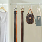 HiGift 12 Pack Purse Hanger for Closet, Unique Twist Design White Vinyl Coated Bag Hooks Organizer hanging, Large Closet Hook