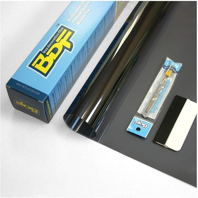 BDF NA05 Window Film Daytime Privacy and Sun Control Natural Black 5 (Very Dark) - 48in X 12ft
