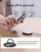 SYNCWIRE Magnetic Phone Ring Holder for MagSafe [2 Pack] - Magnet Cell Phone Grip Stand Finger Ring Kickstand Two-Sided Magnetic Compatible with iPhone 17 Pro Max 16 15 14 13 12 MagSafe Accessories