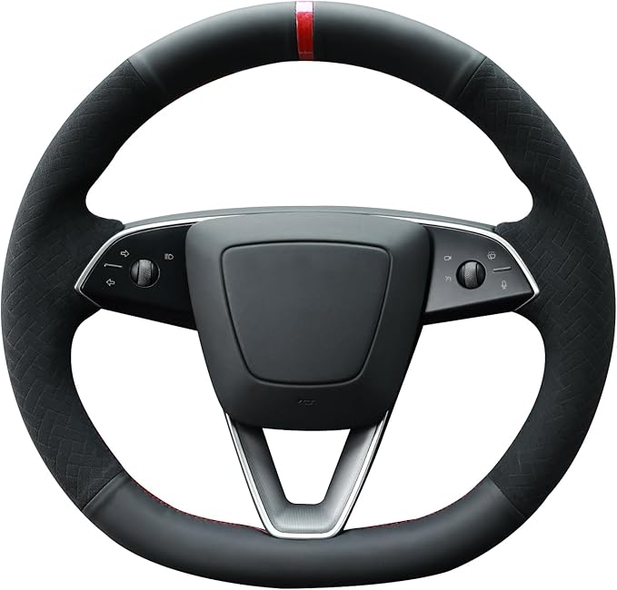 MEWANT DIY Stitching Steering Wheel Cover Wrap for Tesla Model 3 Highland 2023-2025/Model Y 2025 Highland for Tesla Model 3/Model Y Accessories