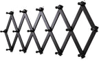 SCUNDA Accordion Wall Hanger with 16 Hooks, Wooden Wall Expandable Coat Rack for Coat, Hats, Baseball Caps, Coffee Mug, Jewel