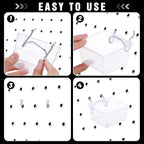 16 Set Clear Peg Board Bins and Baskets Pegboard Organizer Accessories with Hooks Pegboard Containers Wall Sticker Label and 