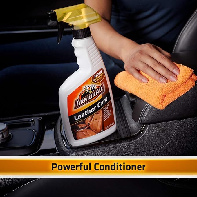 Armor All Car Leather Care Spray, Leather Cleaner and Protectant for Cars, Trucks and Motorcycles, Includes 2 Bottles, 16 Fl 