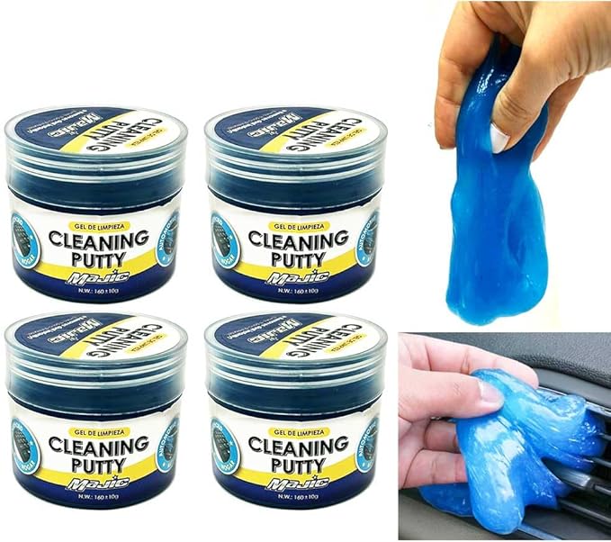 4 Pk Auto Cleaning Putty Gel Reusable Dust Cleaner Slime Keyboard Car Electronic Dirt Removal Wipe Auto Scratch-Free Reusable
