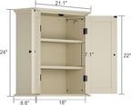 ChooChoo Bathroom Wall Cabinet, Over The Toilet Space Saver Storage Cabinet, Medicine Cabinet with 2 Door and Adjustable Shel