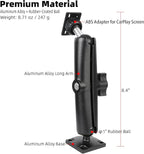 Heavy-Duty Truck Dash Mount for CarPlay Screen, Aluminum Alloy Long Arm & AMPS Square Plate Base, 360° Rotation