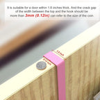 Coat Rack, Over The Door Hanger with Mesh Basket, Detachable Storage Shelf for Towels, Hats, Handbags, Coats (Pink)