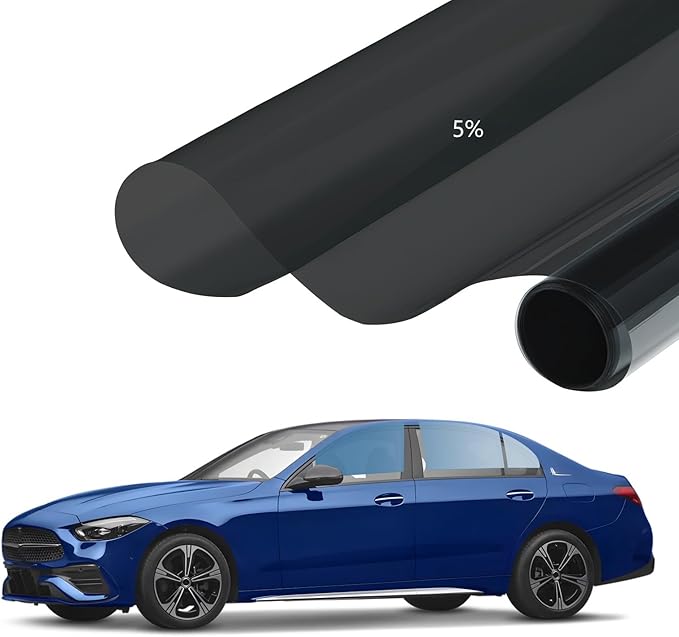 Car Window Tint 36 in x 15Ft- 5% VLT, Nano Ceramic Window Tint Film for Car, UV&IR Protection Heat Insulation Anti-Explosion Scratch Resistant with Installation Tools