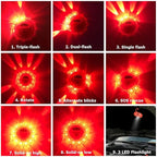 USB Rechargeable LED Road Flares Emergency Lights-Roadside Warning Car Safety Beacon Flashing Disc Flare Kit with Magnetic Ba