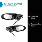 TRQ 2 Piece Driver and Passenger Side Mirror Assembly Set Electric Adjustment Non-Heated No Memory Black Compatible with 2009