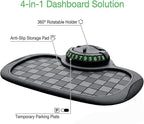 Universal Silicone Car Phone Holder Mount Anti Slip Dashboard Mat, Non Skid Pad, Multi Function Vehicle Organizer for Sunglas
