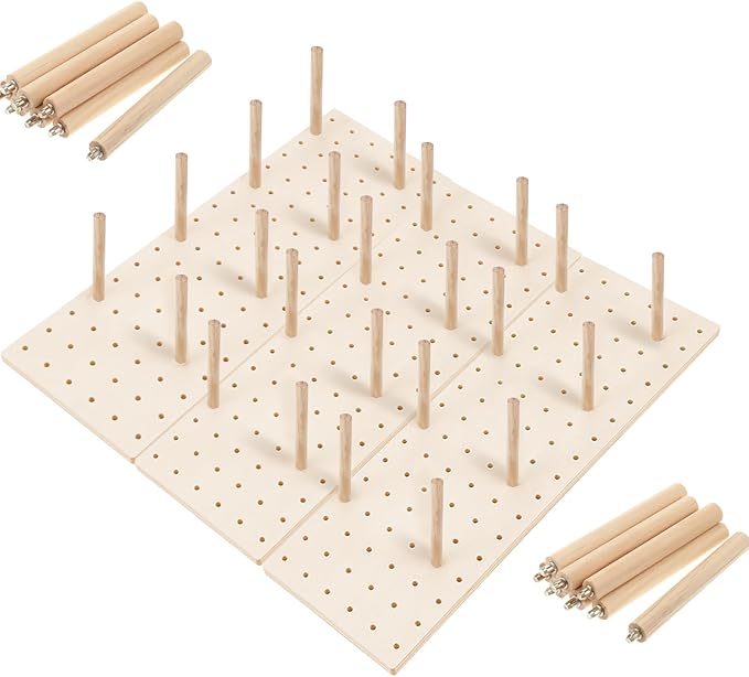 3 Pcs Wood Pegboard Drawer Organizer with 24 Pegs Wooden Peg Board Drawer Shelf Organizer Adjustable Peg System for Dishes Pl