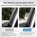 2PCS Adjustable Blind Spot Mirrors for Car Rear Seat - Wide Angle Convex B-Pillar Side View Mirror for Second Row Door Safely Get-Off, HD Glass Stick-on Auxiliary Mirror for Car SUV (Silver)