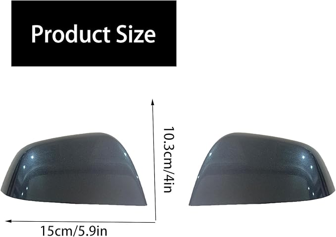 Compatible with Tesla Model Y Side Mirror Cover Replacement 2021 2022 2023 2024, Left & Right Side Rearview Mirror Cover Cap for Model Y Accessories(Silver)2pcs