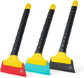 NEWISHTOOL 3 PCS TPU Rubber Squeegee with Different Hardness Blade, All Purpose Window Cleaner Tool Snow Scraper Tool Car Squeegfee Vinyl Wrap Tool Window Tint Squeegee Water Remover