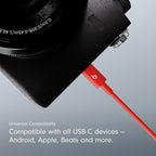 Beats USB-A to USB-C Woven Cable Fast Charging Durable and Tangle-Free Design Compatible Charger for Apple & Android Devices 