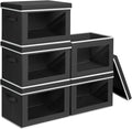 Homsorout Stackable Storage Bins with Lids - Medium Storage Box with Lids, Foldable Closet Boxes for Organizing, Wardrobe Clo
